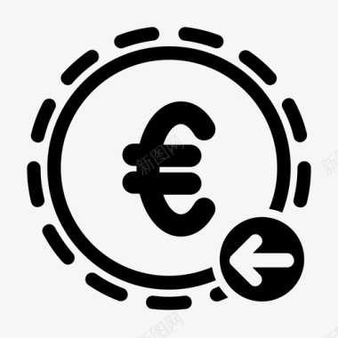 退款欧元在线图标图标