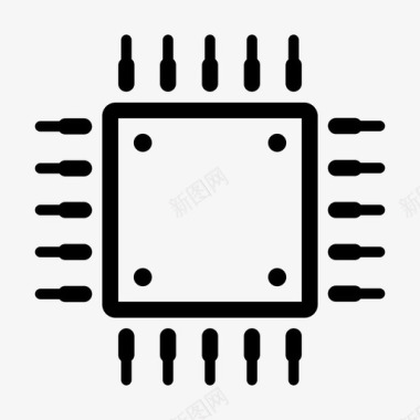 微芯片计算机芯片微处理器图标图标