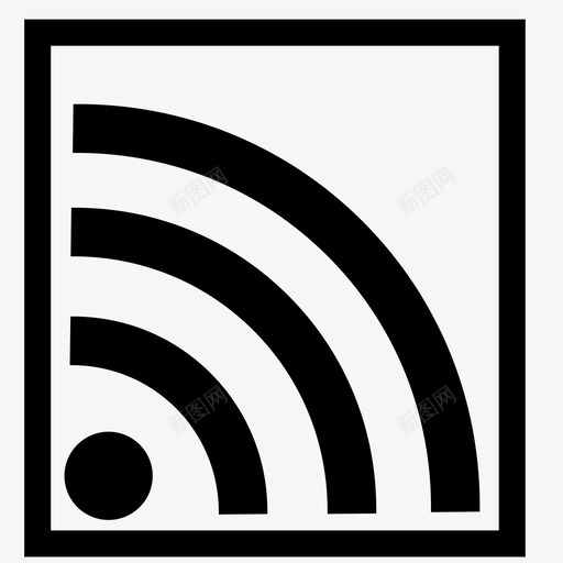 wifi方块博客连接图标svg_新图网 https://ixintu.com wifi方块 互联网 博客 方形输入按钮 无线 连接