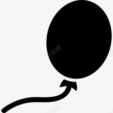 气球黑色椭圆形形状超图标图标