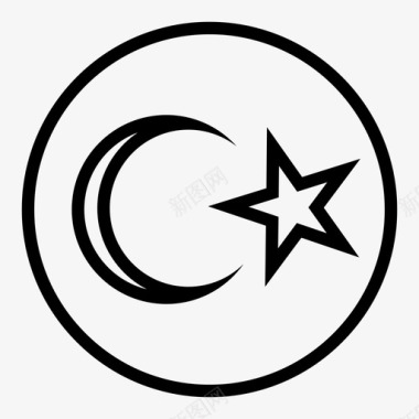 土耳其土耳其国旗月亮图标图标