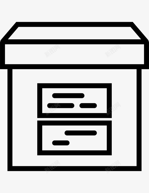 档案盒子纸箱图标svg_新图网 https://ixintu.com svg 数据库 档案 盒子 纸箱 线图标