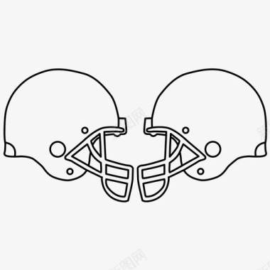 足球头盔对峙团队图标图标