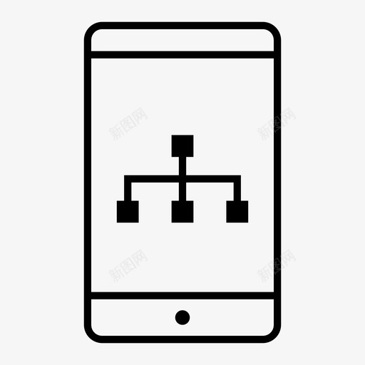 移动图表业务连接图标svg_新图网 https://ixintu.com 业务 团队 层次结构 流程图 移动图表 组织 连接