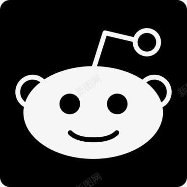 Reddit社交标志字符社交图标方形图标