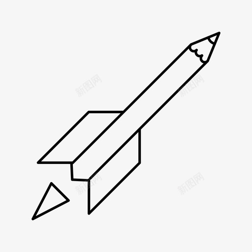 铅笔火箭绘画灵感图标svg_新图网 https://ixintu.com 工作方式 灵感 线条 绘画 铅笔火箭