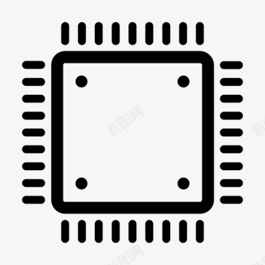 微芯片计算机芯片微处理器图标图标