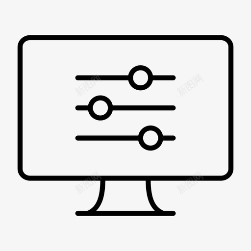 监视器设置调整配置图标svg_新图网 https://ixintu.com 均衡器 滑块 监视器设置 设置 调整 选项 配置
