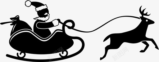 圣诞老人雪橇鹿飞翔图标svg_新图网 https://ixintu.com 圣诞快乐 圣诞老人 圣诞老人雪橇 搬家 飞翔 驯鹿 鹿