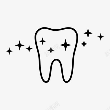 闪亮牙齿清洁牙齿护理图标图标
