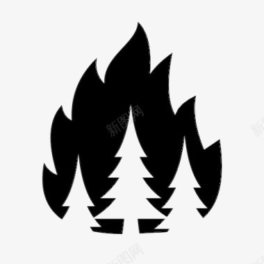 森林火灾灌木福利斯图标图标
