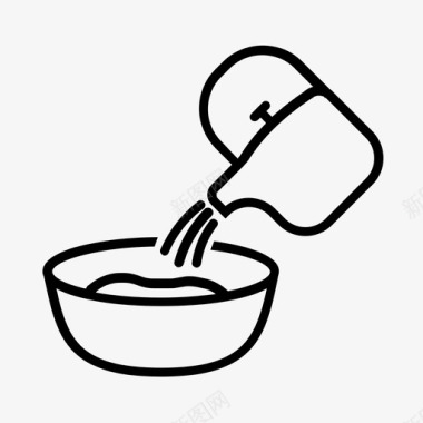 加水碗烹饪图标图标