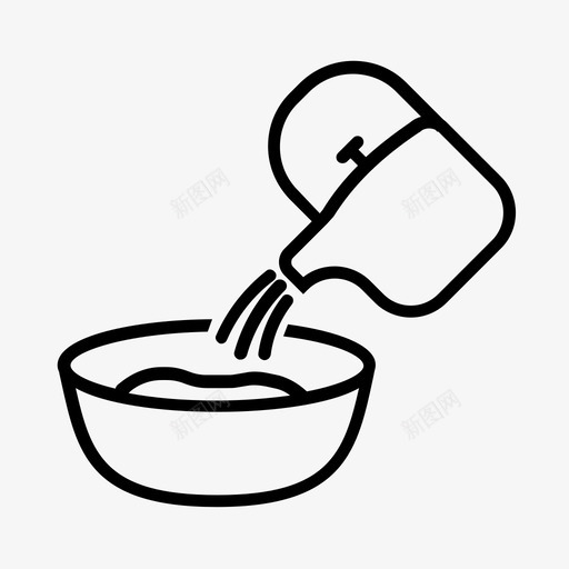 加水碗烹饪图标svg_新图网 https://ixintu.com 准备 加水 烹饪 碗 食物