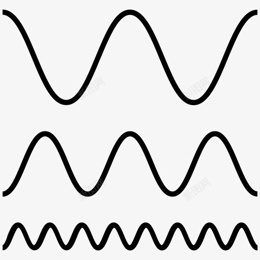 正弦波频率数学图标svg_新图网 https://ixintu.com 数学 正弦波 科学 频率