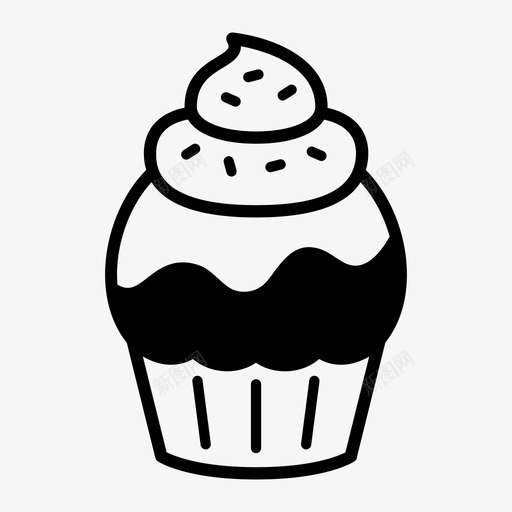 洒巧克力蛋糕糖霜纸杯蛋糕图标svg_新图网 https://ixintu.com 洒巧克力蛋糕 糖霜 纸杯蛋糕