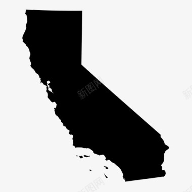 加利福尼亚地图学地理图标图标