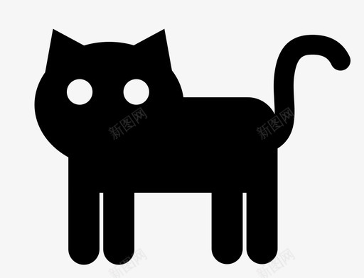 猫黑眼睛图标svg_新图网 https://ixintu.com 动物园 宠物 猫 眼睛 黑
