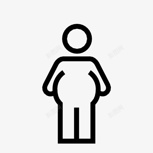 肥胖男子腹部饮食图标svg_新图网 https://ixintu.com 群体和人行 肥胖男子 腹部 重 饮食