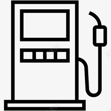 加油站加油泵运输线图标集合图标