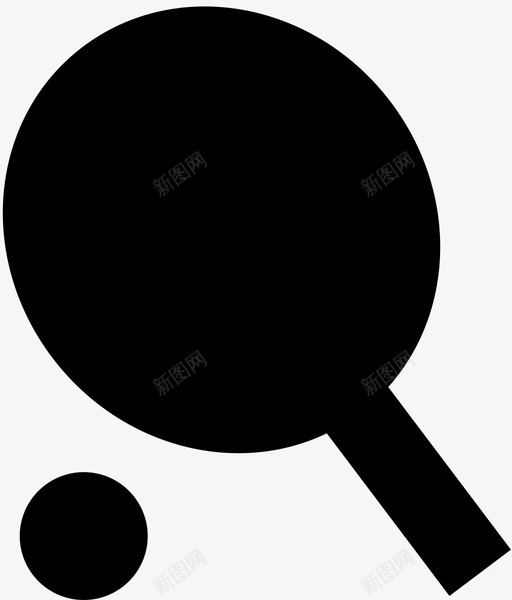 乒乓球拍球休闲图标svg_新图网 https://ixintu.com 乒乓球 乒乓球拍 休闲 健身 球