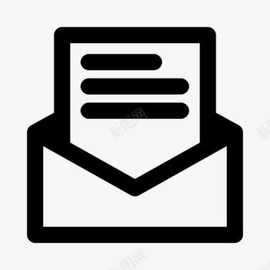 打开邮件文本信件打开的邮件图标图标