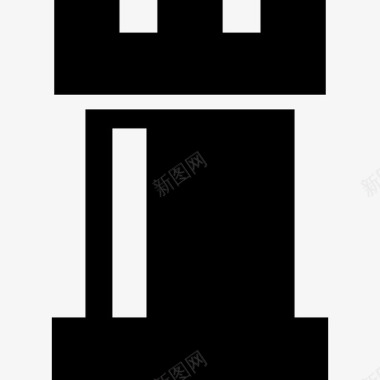 塔棋子或堡垒建筑部分形状启动图标图标