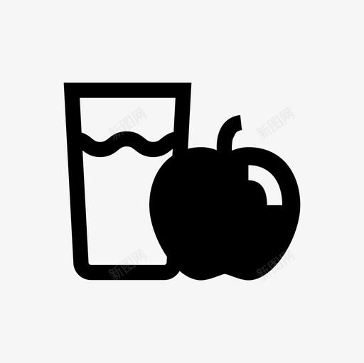 苹果汁苹果果新鲜水果图标svg_新图网 https://ixintu.com 新鲜水果 水果填充图标集 苹果果 苹果汁