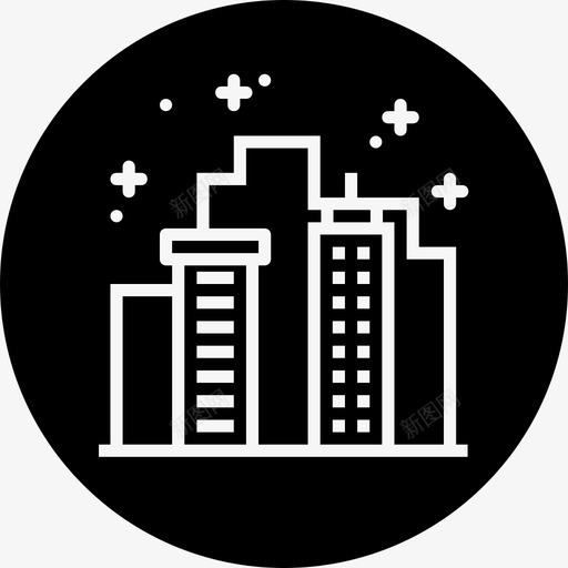 城市建筑清洁图标svg_新图网 https://ixintu.com 城市 建筑 智能 清洁 生态 生态与环境圆差