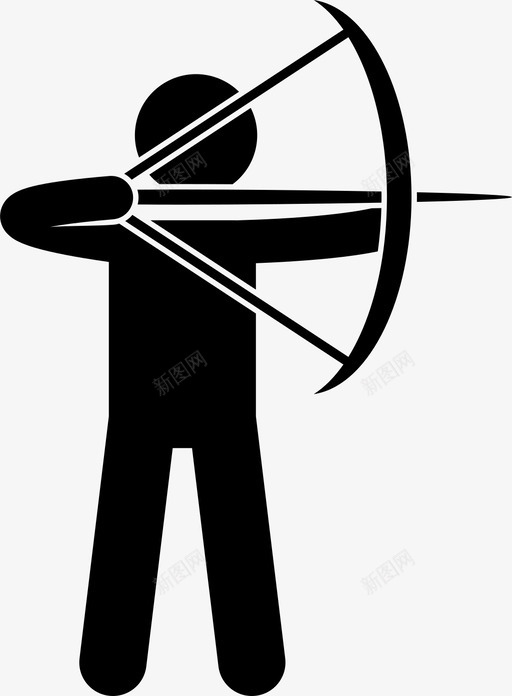 射箭箭弓图标svg_新图网 https://ixintu.com 人 室内运动 射箭 弓 箭 运动