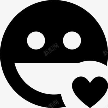 微笑的爱表情符号心图标图标