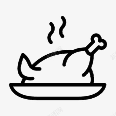 火鸡鸡肉晚餐图标图标