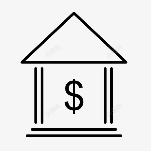美元银行中央银行货币图标svg_新图网 https://ixintu.com 中央银行 美元银行 货币