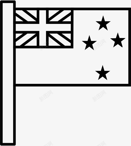 新西兰国家国旗图标svg_新图网 https://ixintu.com 世界国旗轮廓 国家 国旗 新西兰 猕猴桃