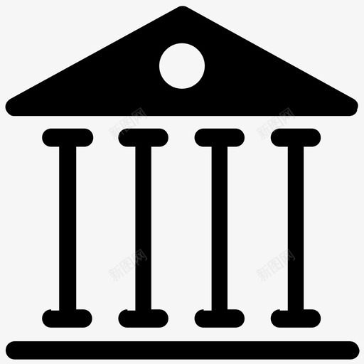 银行大厦大厦立柱楼前图标svg_新图网 https://ixintu.com 大厦立柱 房地产 楼前 用户界面图标集合 银行大厦