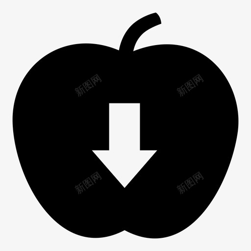 坠落苹果重力图标svg_新图网 https://ixintu.com 坠落 牛顿 物理学 苹果 重力