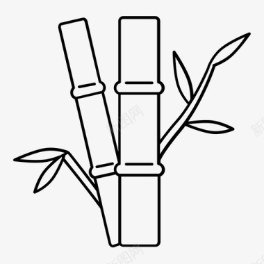 竹子瓷器森林图标图标