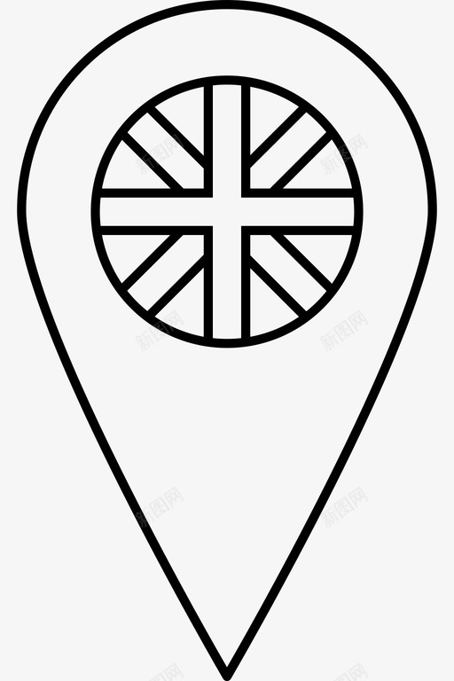 英国国旗联合杰克图标svg_新图网 https://ixintu.com 世界国旗地图标记 国旗 联合杰克 英国