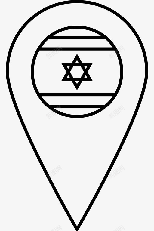 以色列亚洲国家图标svg_新图网 https://ixintu.com 世界旗帜地图标记 亚洲 以色列 国家 国旗