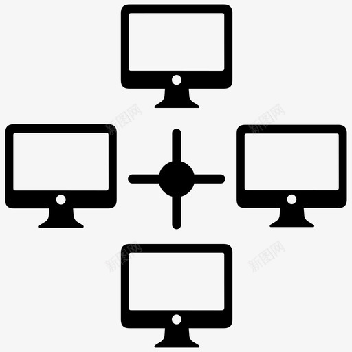 网络共享云计算计算机图标svg_新图网 https://ixintu.com 云计算 搜索引擎优化互联网 网络共享 计算机 连接