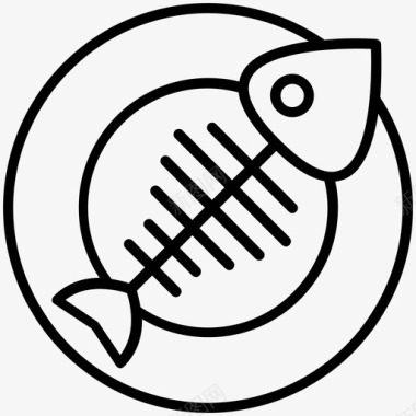 鱼刺食物肉图标图标