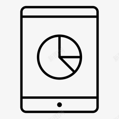 tablet饼图分析经济图标图标