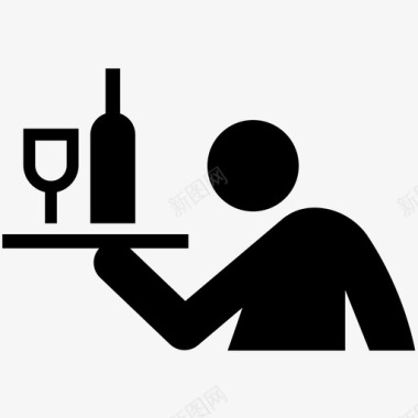 服务员酒吧饮料图标图标