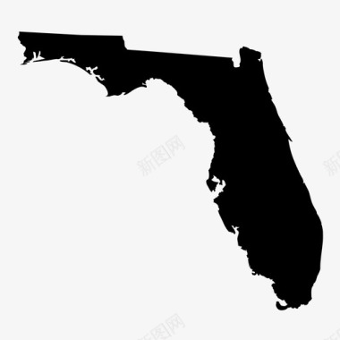 佛罗里达地图地理图标图标