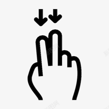 两个手指向上移动手指手图标图标