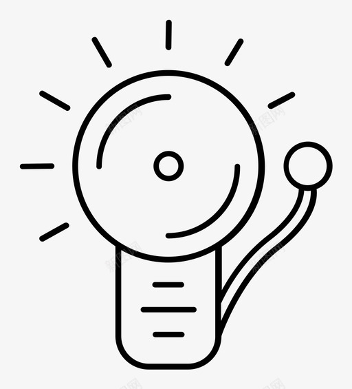 警报铃火图标svg_新图网 https://ixintu.com 火 警告 警报 铃