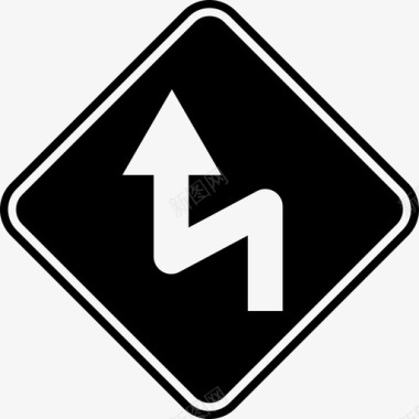 曲折道路箭头标志图标图标