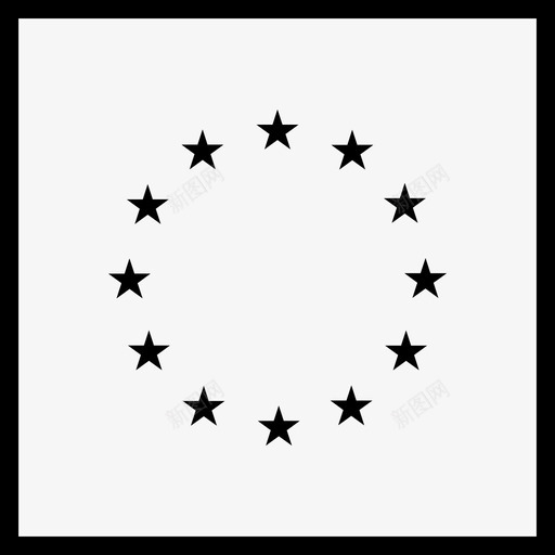 欧盟国家旗帜图标svg_新图网 https://ixintu.com 世界广场旗帜轮廓 国家 旗帜 欧盟