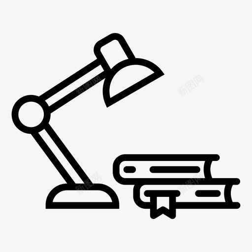 阅读灯书籍台灯图标svg_新图网 https://ixintu.com 书籍 台灯 学习 学校 教育 科学路线 阅读灯