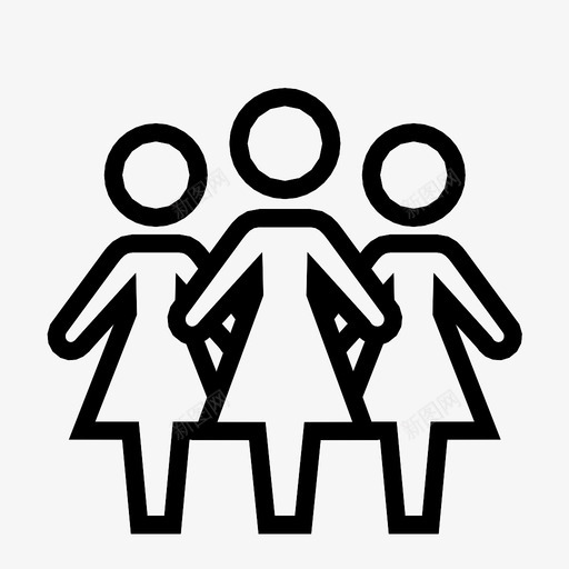妇女团体俱乐部女孩图标svg_新图网 https://ixintu.com 俱乐部 团体和人民路线 女孩 妇女团体 领导