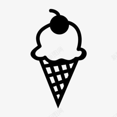 冰淇淋樱桃甜点图标图标